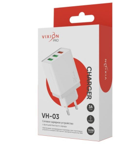 СЗУ Vixion VH-03 3.0A QC3.0 18W PRO белый