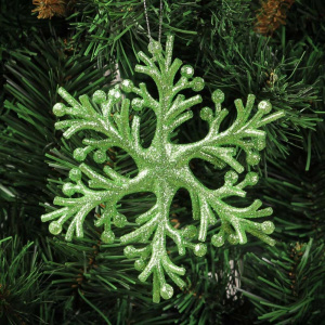 Украшение ёлочное "Снежинка", зеленое, 14.5х14.5 см (SYYKLB-182261)