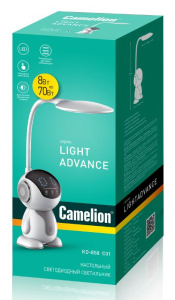 Лампа ночник CAMELION KD-858 C01 белый+серый