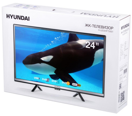 TV LCD 24" HYUNDAI H-LED24FT2001 черный