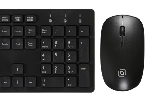 Клавиатура + мышь Oklick 240M черный USB Беспроводная 2.4Ghz