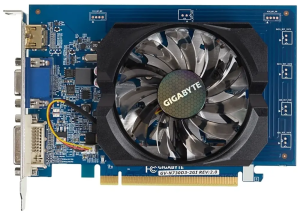 Видеокарта Gigabyte PCI-E GV-N730D3-2GI NV GT730 2048Mb 64b DDR3 902/1800 DVIx1/HDMIx1/CRTx1/HDCP Re