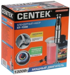 Блендер погружной CENTEK CT-1338 черный/сталь