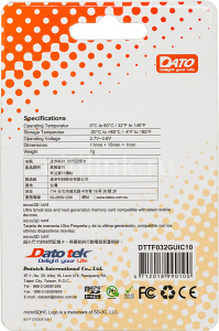 Карта micro-SD 32 GB Dato DTTF032GUIC10 class10