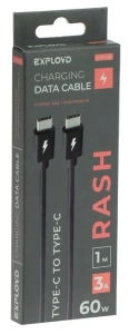 Кабель USB 3.0 Type C - Type C 1 м EXPLOYD 3A 60W EX-K-1139