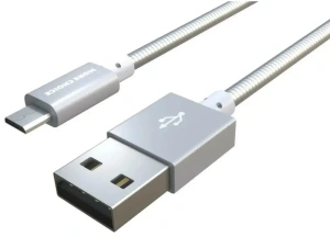 Кабель USB 2.0 A вилка - microUSB 1 м More choice K31m (Серебристый)