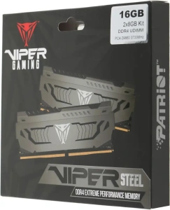 Память DDR4 16384Mb 3733MHz Patriot PVS416G373C7K Viper Steel RTL Gaming PC4-29800 CL17 288-pin 2x8G