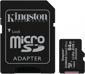 Карта micro-SD 64 GB Kingston SDCS2/64Gb Canvas Select Plus Class10+ adapter