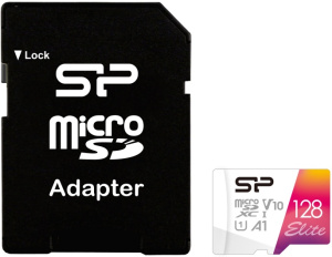 Карта micro-SD 128 GB SILICON POWER Class10 128GBSTXBV1V20SP Elite + adapter