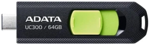 Карта USB3.2 64 GB ADATA UC300 (ACHO-UC300-64G-RBK/GN) Type-C черный/зеленый