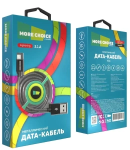 Кабель USB 2.0 A вилка - 8pin 1 м More choice K31i металл (Black)