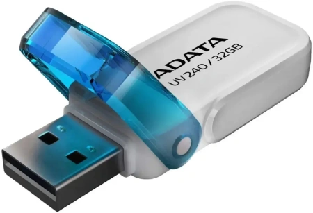 Карта USB2.0 32 GB A-DATA AUV240-32G-RWH белый/голубой