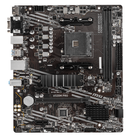 М/П SOC-AM4 MSI A520M 2xDDR4/mATX/HDMI, DP, VGA