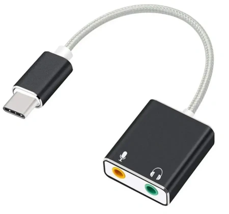 Звуковая карта USB с кабелем GSMIN RT-09 Type-C черный