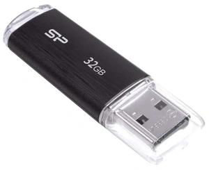 Карта USB2.0 32 GB Silicon Power Ultima SP032GBUF2M01V1K черный/серебристый