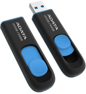 Карта USB3.0 64 GB A-DATA AUV128-64G-RBE UV128 черный/синий