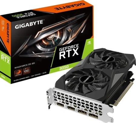 Видеокарта Gigabyte RTX 3050 6Gb PCI-E 4.0 GV-N3050WF2OC-6GD GDDR6 96bit 1477/14000 2xHDM