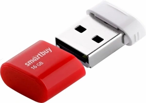 Карта USB2.0 16 GB SMARTBUY Lira RED (SB16GBLARA-R)