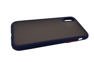 Бампер Apple iPhone XR ZIBELINO Plastic Matte синяя окантовка