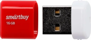 Карта USB2.0 16 GB SMARTBUY Lira RED (SB16GBLARA-R)