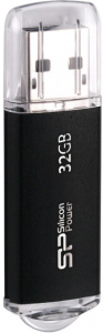 Карта USB2.0 32 GB Silicon Power Ultima SP032GBUF2M01V1K черный/серебристый