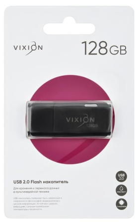 Карта USB2.0 128 GB Vixion Shark Eyes черный