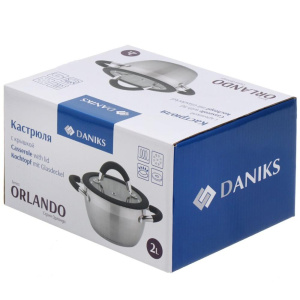 Кастрюля Daniks Орландо, нерж., индукция, 1,9 л. (GS-01435-16CA)