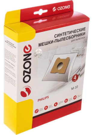 Пылесборник Ozone micron M-10 (синт.) 4 шт. (Philips Athena/ HR 6947)