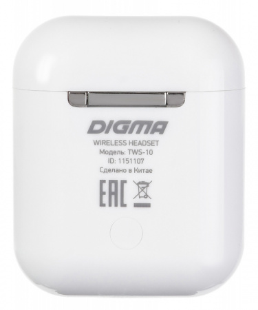 Гарнитура Bluetooth Digma TWS-10 белый