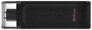 Карта USB3.0 64 GB Kingston DataTraveler 70 Type-C DT70/64GB черный