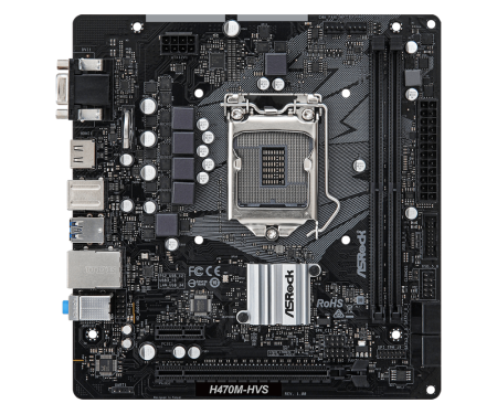 М/П SOC-1200 ASRock H470M-HVS 2xDDR4 mATX AC`97 8ch(7.1) GbLAN+VGA+HDMI