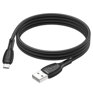 Кабель USB 2.0 A вилка - microUSB 1 м Borofone BX86 силикон (Black)