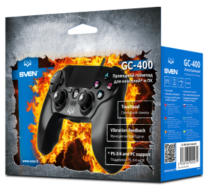 Геймпад Sven GC-400 Touchpad, D-pad, PS4/PS3/PC