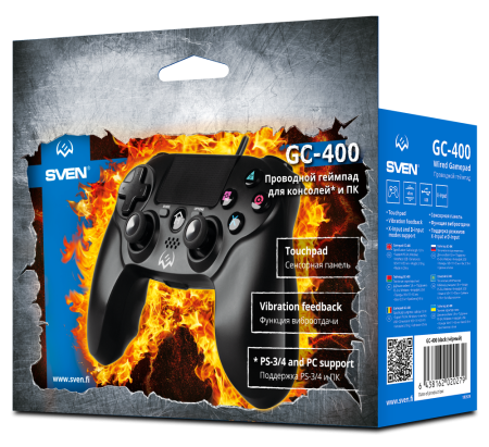 Геймпад Sven GC-400 Touchpad, D-pad, PS4/PS3/PC