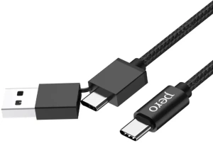 Кабель USB 3.0 A вилка - Type C 1+ USB-C 1 м Pero DC-07 черный (*2)