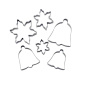 Форма для выпечки (набор) Доляна «Колокольчик, снежинка»  для печенья, 6 шт., хром (3602700)