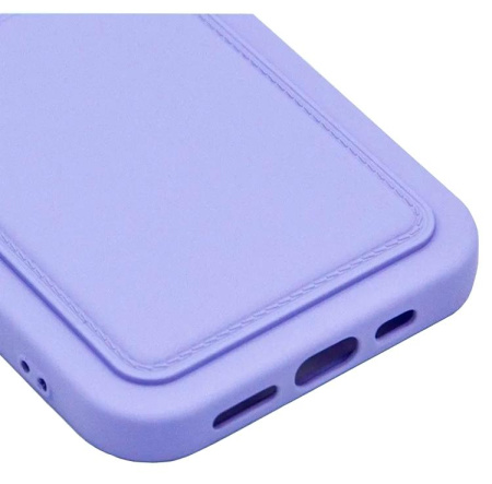 Бампер Apple iPhone 13 Pro ZIBELINO Silicone Card Holder сиреневый защита камеры