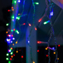 Электрогирлянда уличная LUAZON LIGHTING "Бахрома" 3х0,6м, УМС, прозрачная нить, 160 LED, свечение мульти, 220 В (187277)