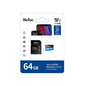 Карта micro-SD 64 GB NETAC P500 (NT02P500STN-064G-R)
