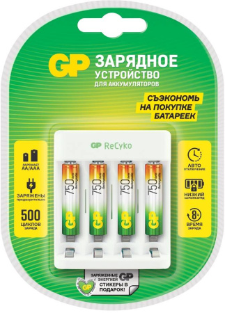 ЗУ д/аккум GP Е411/75AAAHCCS-2CR1 750mAh (4шт)