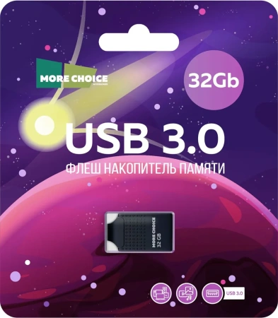 Карта USB3.0 32 GB More Choice Mini MF32-2m черный