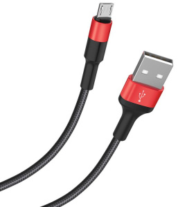 Кабель USB 2.0 A вилка - microUSB 1 м HOCO X26 Xpress черно-красный