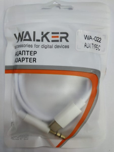 Кабель Type-C - AUX Jack 3.5mm WALKER WA-022 белый