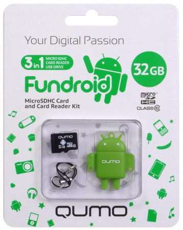 Карта micro-SD 32 GB QUMO FUNDROID QM32GCR-MSD10-FD-ORG