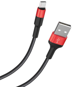 Кабель USB 2.0 A вилка - Type C 1 м HOCO X26 Xpress черно-красный