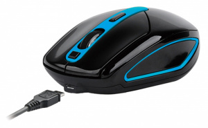 Мышь A4 V-Track G11-590FX черный/синий, беспроводная USB