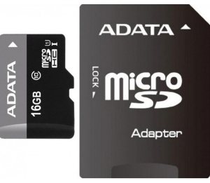 Карта micro-SD 16 GB A-DATA AUSDH16GUICL10-RA1+ адаптер
