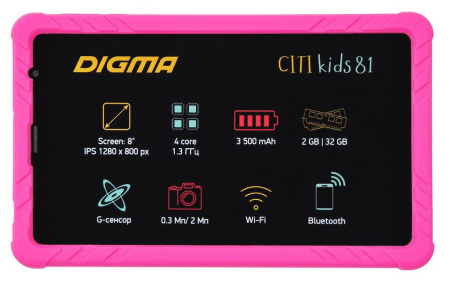 Планшет 8" Digma CITI Kids 81 розовый