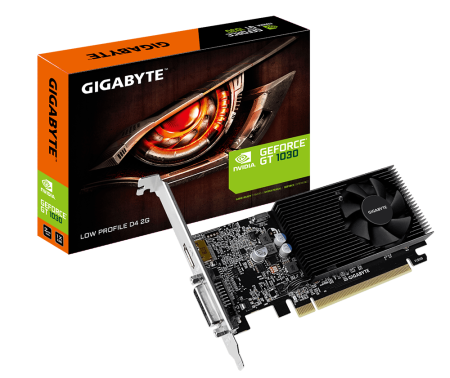 Видеокарта Gigabyte PCI-E GV-N1030D4-2GL NV GT1030 2048Mb 64b DDR4 1177/2100 DVIx1/HDMIx1/HDCP Ret l