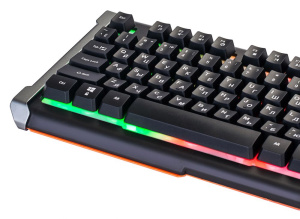 Клавиатура Oklick 710G черный/серый USB Multimedia LED